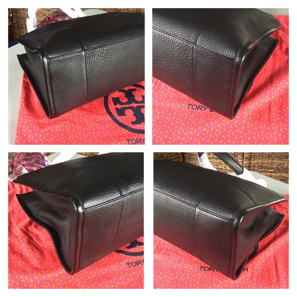 TORY BURCH LARGE LEATHER TOTE WITH MUCH SPACE INNER POCKETS LARGE DUST BAG - Picture 14 of 16
